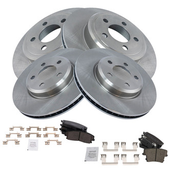 TRQ® - Front and Rear Disc Brake Kit with Ceramic Pads