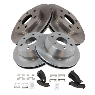 TRQ® - Front and Rear Disc Brake Kit with Ceramic Pads