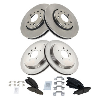 TRQ® - Front and Rear Disc Brake Kit with Ceramic Pads