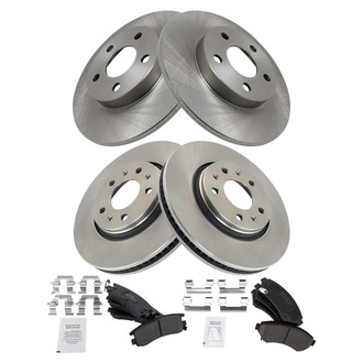 TRQ® - Front and Rear Disc Brake Kit with Ceramic Pads