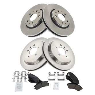 TRQ® - Front and Rear Disc Brake Kit with Ceramic Pads