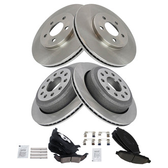 TRQ® - Front and Rear Disc Brake Kit with Ceramic Pads