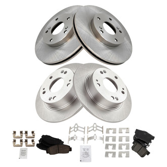 TRQ® - Front and Rear Disc Brake Kit with Ceramic Pads