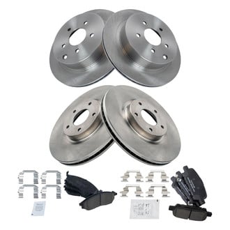 TRQ® - Front and Rear Disc Brake Kit with Ceramic Pads