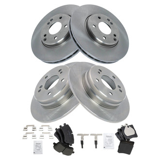 TRQ® - Front and Rear Disc Brake Kit with Ceramic Pads