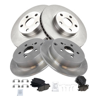 TRQ® - Front and Rear Disc Brake Kit with Ceramic Pads