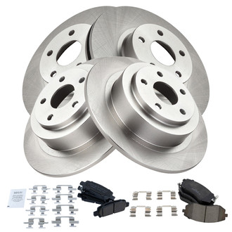 TRQ® - Front and Rear Disc Brake Kit with Ceramic Pads