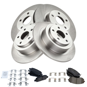 TRQ® - Front and Rear Disc Brake Kit with Ceramic Pads