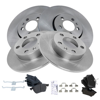 TRQ® - Front and Rear Disc Brake Kit with Ceramic Pads