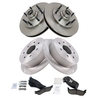 TRQ® - Front and Rear Disc Brake Kit with Ceramic Pads