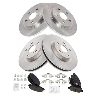 TRQ® - Front and Rear Disc Brake Kit with Ceramic Pads
