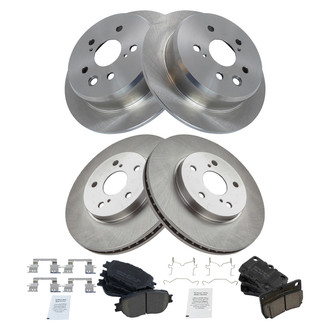 TRQ® - Front and Rear Disc Brake Kit with Ceramic Pads