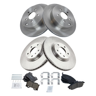 TRQ® - Front and Rear Disc Brake Kit with Ceramic Pads