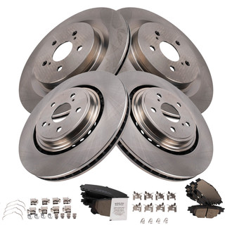 TRQ® - Front and Rear Disc Brake Kit with Ceramic Pads