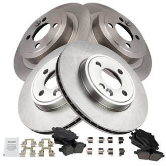 TRQ® - Front and Rear Disc Brake Kit with Ceramic Pads