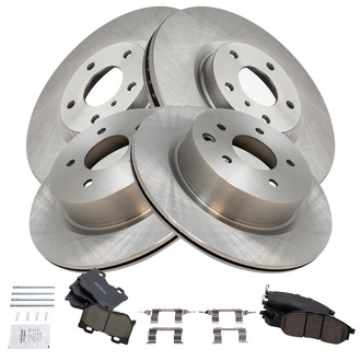 TRQ® - Front and Rear Disc Brake Kit with Ceramic Pads