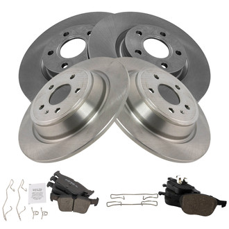 TRQ® - Front and Rear Disc Brake Kit with Ceramic Pads