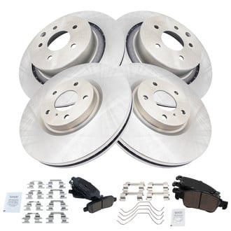 TRQ® - Front and Rear Disc Brake Kit with Ceramic Pads