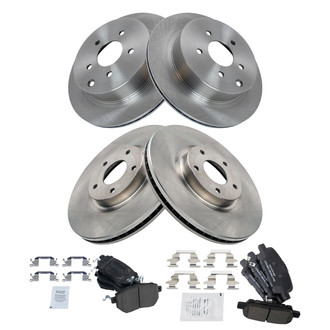 TRQ® - Front and Rear Disc Brake Kit with Ceramic Pads