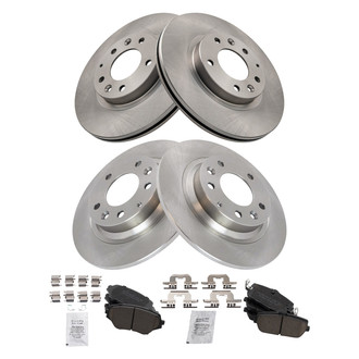 TRQ® - Front and Rear Disc Brake Kit with Ceramic Pads