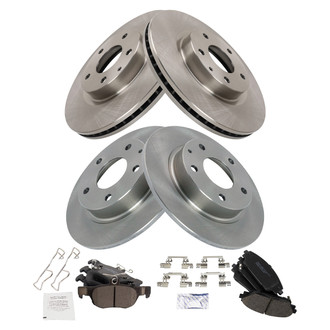 TRQ® - Front and Rear Disc Brake Kit with Ceramic Pads