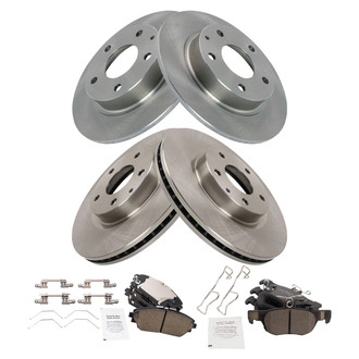 TRQ® - Front and Rear Disc Brake Kit with Ceramic Pads