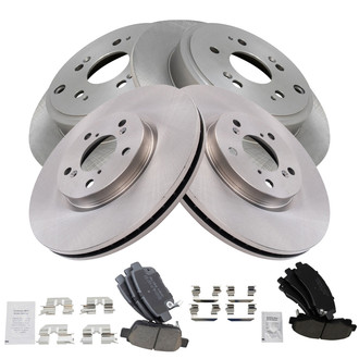 TRQ® - Front and Rear Disc Brake Kit with Ceramic Pads