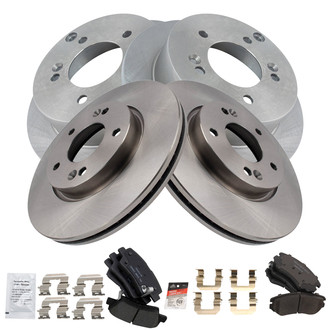 TRQ® - Front and Rear Disc Brake Kit with Ceramic Pads