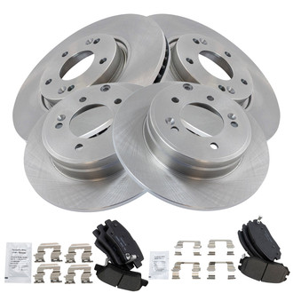 TRQ® - Front and Rear Disc Brake Kit with Ceramic Pads