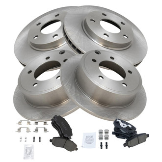 TRQ® - Front and Rear Disc Brake Kit with Ceramic Pads
