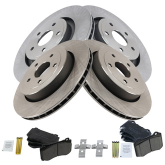 TRQ® - Front and Rear Disc Brake Kit with Ceramic Pads