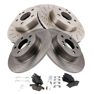 TRQ® - Front and Rear Disc Brake Kit with Ceramic Pads