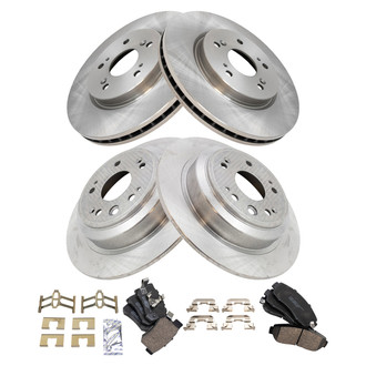 TRQ® - Front and Rear Disc Brake Kit with Ceramic Pads