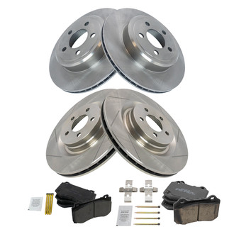 TRQ® - Front and Rear Disc Brake Kit with Ceramic Pads