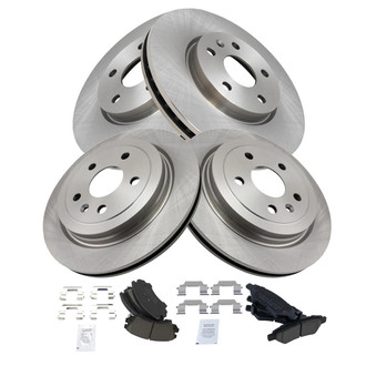 TRQ® - Front and Rear Disc Brake Kit with Ceramic Pads