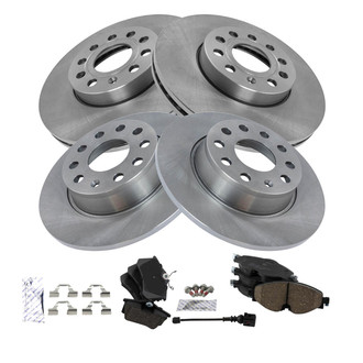 TRQ® - Front and Rear Disc Brake Kit with Ceramic Pads