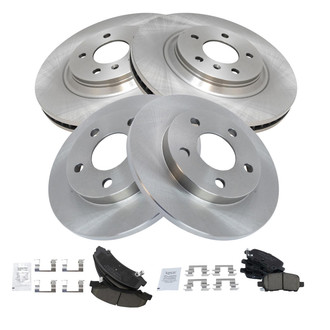 TRQ® - Front and Rear Disc Brake Kit with Ceramic Pads