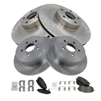 TRQ® - Front and Rear Disc Brake Kit with Ceramic Pads