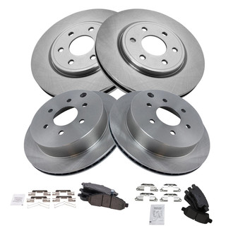 TRQ® - Front and Rear Disc Brake Kit with Ceramic Pads