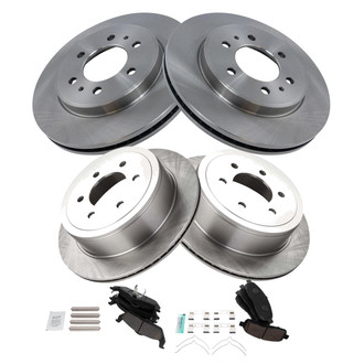 TRQ® - Front and Rear Disc Brake Kit with Ceramic Pads
