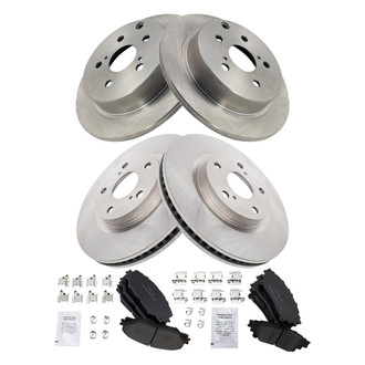 TRQ® - Front and Rear Disc Brake Kit with Ceramic Pads