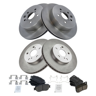 TRQ® - Front and Rear Disc Brake Kit with Ceramic Pads