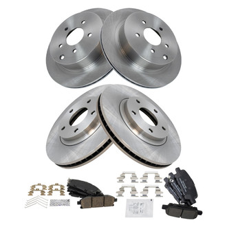 TRQ® - Front and Rear Disc Brake Kit with Ceramic Pads