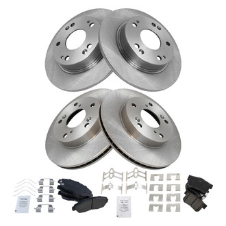 TRQ® - Front and Rear Disc Brake Kit with Ceramic Pads