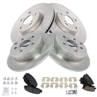 TRQ® - Front and Rear Disc Brake Kit with Ceramic Pads