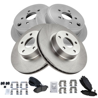 TRQ® - Front and Rear Disc Brake Kit with Ceramic Pads