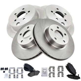 TRQ® - Front and Rear Disc Brake Kit with Ceramic Pads