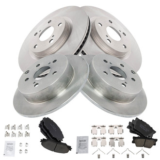 TRQ® - Front and Rear Disc Brake Kit with Ceramic Pads