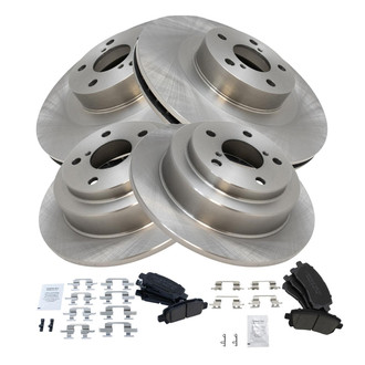 TRQ® - Front and Rear Disc Brake Kit with Ceramic Pads