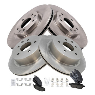 TRQ® - Front and Rear Disc Brake Kit with Ceramic Pads